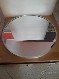 Specchio tondo parete 50 cm cornice alluminio
