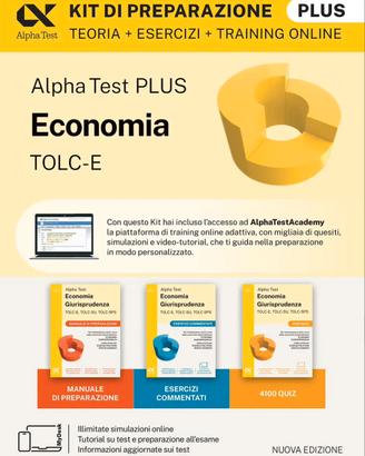 Kit Alpha Test Economia / TOLC-E 2026 - NUOVO