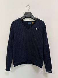 Maglione polo ralph lauren trecce taglia L