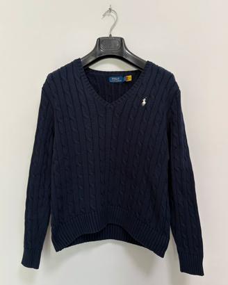 Maglione polo ralph lauren trecce taglia L