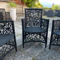 Sedie da esterno in rattan sintetico intrecciato