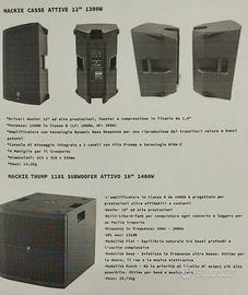 Impianto nuovo: casse attive e subwoofer attivo