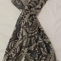 Pashmina bamboo style grey&blue