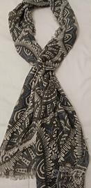 Pashmina bamboo style grey&blue