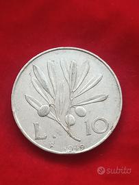 10 Lire Ulivo-Pegaso Repubblica Italiana 