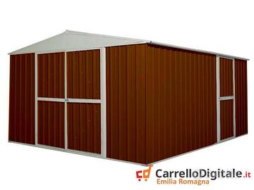 Box deposito lamiera zincata 360x430 legno scuro
