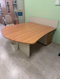 2 Scrivanie ufficio LAS + cassettiere con chiave