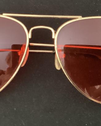Occhiali da sole aviator vintage lenti rosse