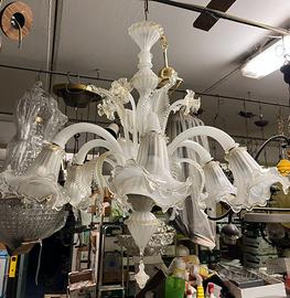 Lampadario classico in vetro di Murano a 6 luci