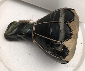 Piccolo djembe/darbuka in ceramica dipinta