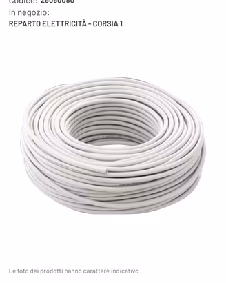 cavo elettrico matassa  guainato 2x10