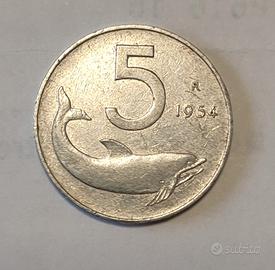 Moneta 5 lire 1954