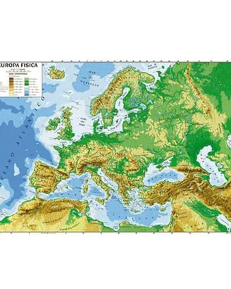 MAPPA cartina EUROPA fisica e politica, 100x140 cm
