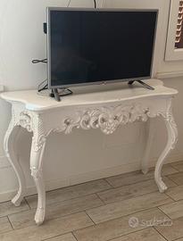 CONSOLLE SHABBY CHIC BIANCA INTAGLIATA
