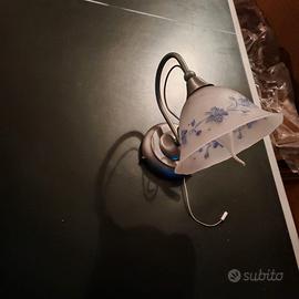 Applique Parete Vintage Fiori Blu Interruttore