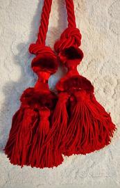 6 Corde per Tende Con Fiocco. Fermatende Rosso
