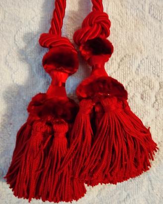 6 Corde per Tende Con Fiocco. Fermatende Rosso
