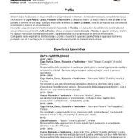 Capo partita pizzaiolo pasticcere