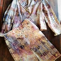 Tailleur floreale in broccato di seta originale