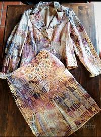 Tailleur floreale in broccato di seta originale