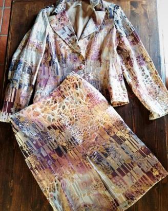 Tailleur floreale in broccato di seta originale