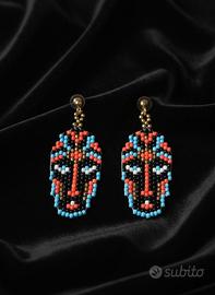 Orecchini Vintage Etnici Testa di Moro Artigianali