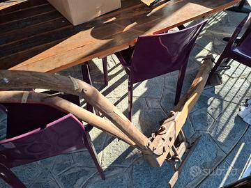Antico aratro in legno originale 