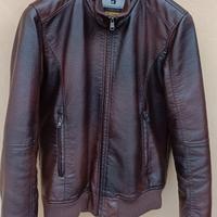 Giacca eco-pelle uomo marrone Taglia M