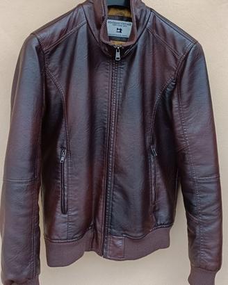 Giacca eco-pelle uomo marrone Taglia M