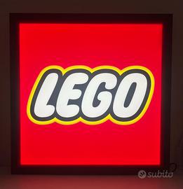 Insegna Luminosa Lego Cornice in Legno 60cm