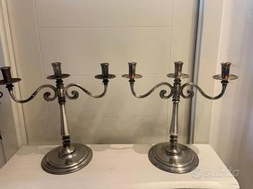 coppia Candelabri a 3 fiamme del marchio Sambonet