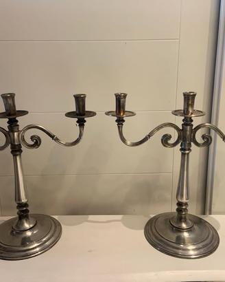coppia Candelabri a 3 fiamme del marchio Sambonet