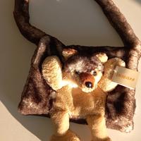 Manicotto scaldamani borsetta peluche lupo