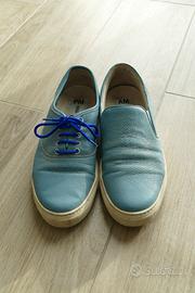 Sneaker Asimmetriche in Pelle Azzurra - AM:PM