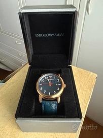 Orologio classico Armani cinturino pelle blu - oro
