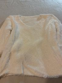 Maglia bianca effetto peloso - taglia S