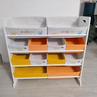 Scaffale porta oggetti per giochi e linri