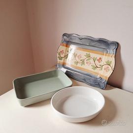 set vassoio ceramica piatto cucina forno pirofile