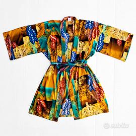 👘Giacca 100% Seta Kimono Cardigan Boho Etnico