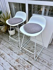 Coppia di sgabelli moderni bianchi