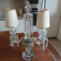 Paralume in cristallo con 2 lampade ben conservato