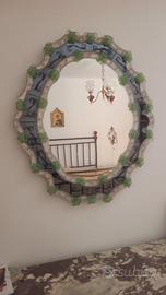 specchio vintage  anni '30 artigianato Murano