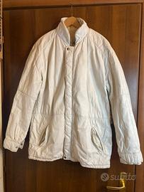 Giacca Vintage in Vera Pelle Bianca Oversize 90s