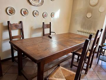Tavolo legno massello + 6 sedie