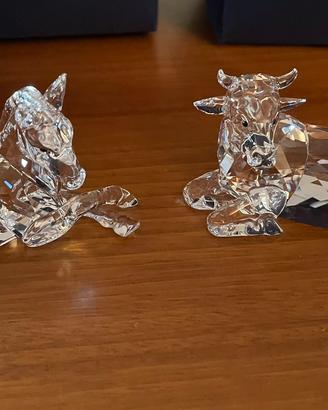 Asino e bue natività Swarovski x presepe