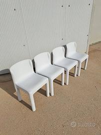 4 sedie Kartell 4875 plastica bianca C. Bartoli