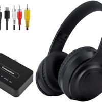 Cuffie Wireless per TV con Trasmettitore, Nero