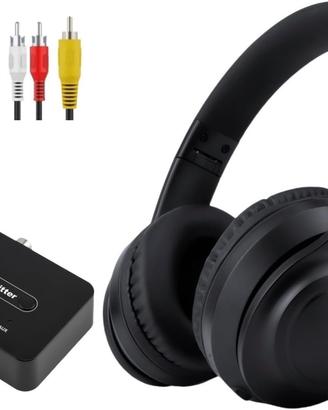 Cuffie Wireless per TV con Trasmettitore, Nero