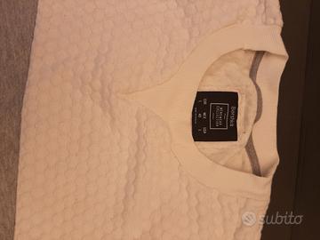 t shirt bianca maniche corte uomo tg l