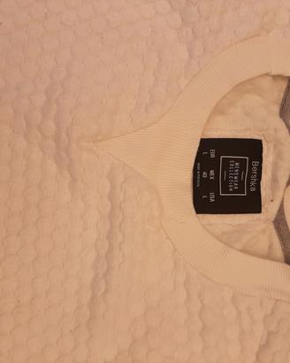 t shirt bianca maniche corte uomo tg l